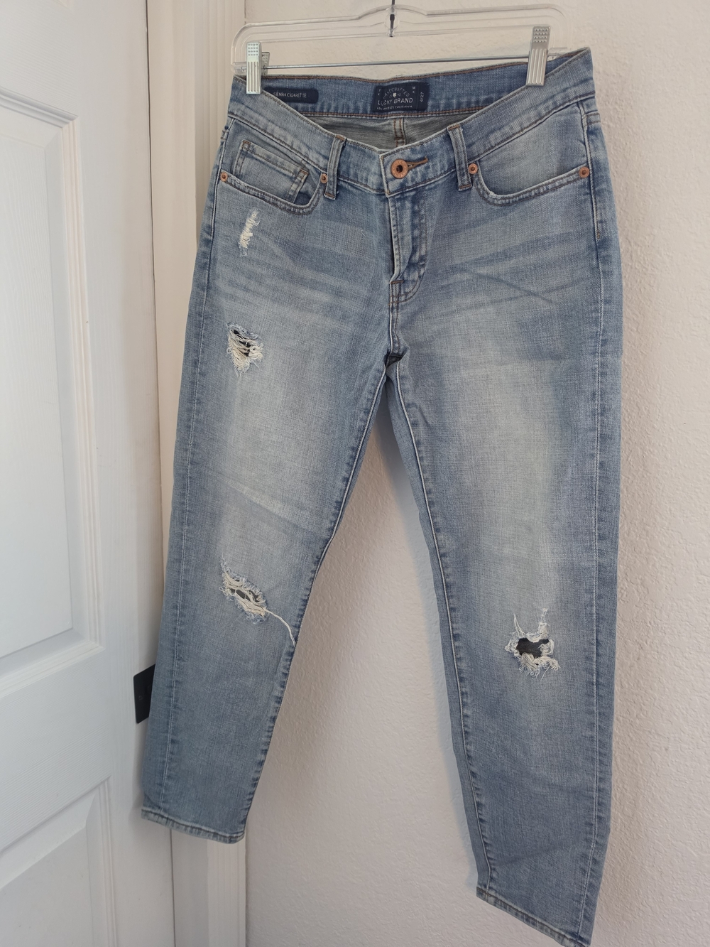Lucky Brand Light Blue Ripped Ankle Jeans